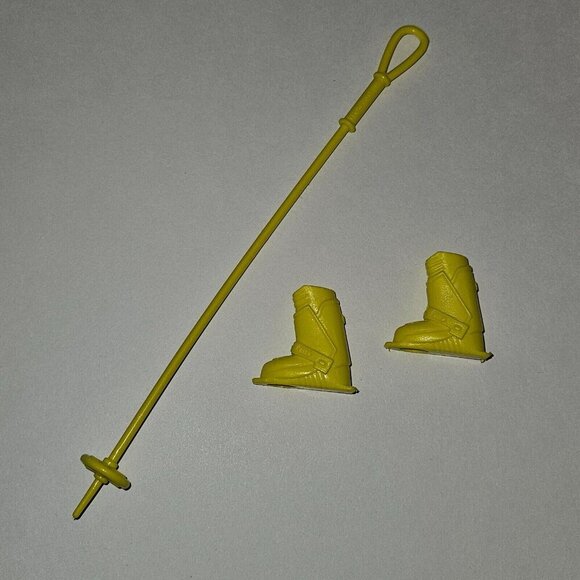 Mattel Other - VTG Barbie Doll Mattel Solid Yellow Ski Boots + 1 Ski Pole Toy Lot Winter Snow